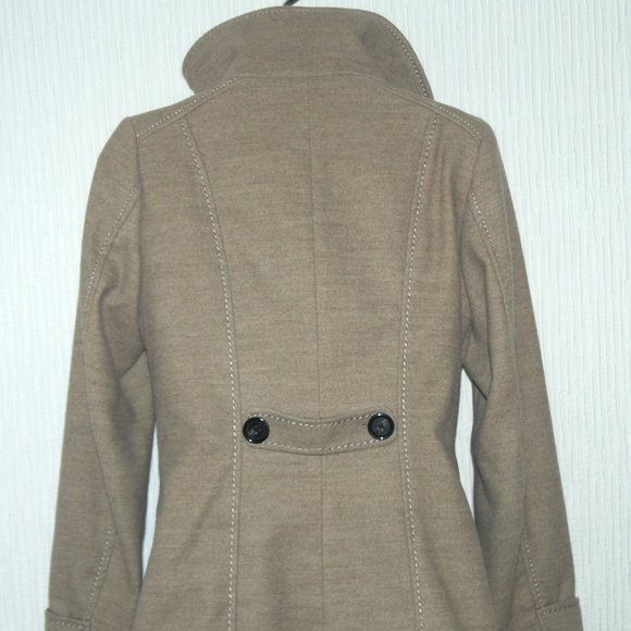 H&M Tan Double Breasted Pea Coat Jacket Size 4 - Picture 7 of 7